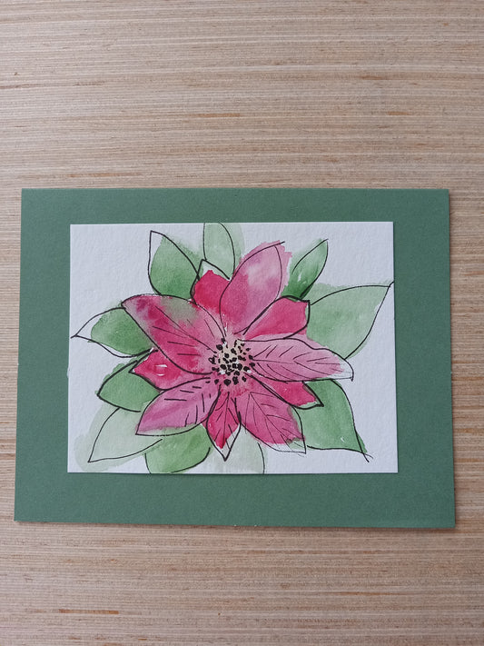 Poinsettia Holiday Card