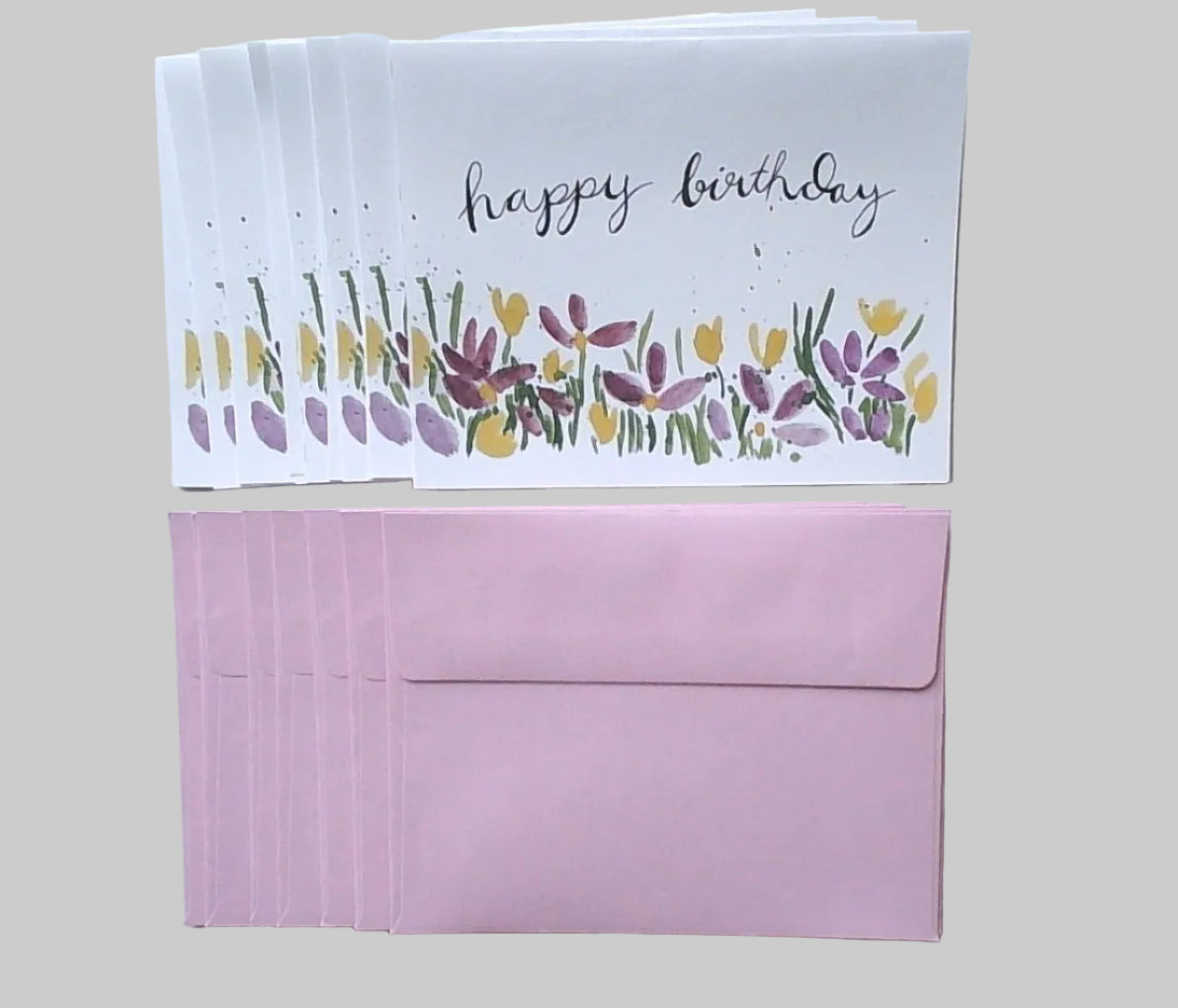 Happy Birthday Wildflower Card Set (Pack of 10)